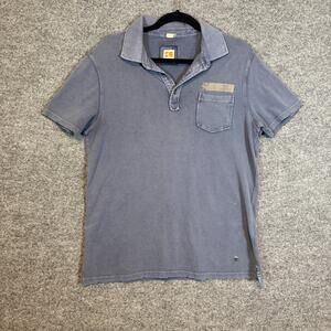 Hugo Boss Shirt Mens Large Blue‎ Short Sleeve Polo Shirt Pocket Tee Faded